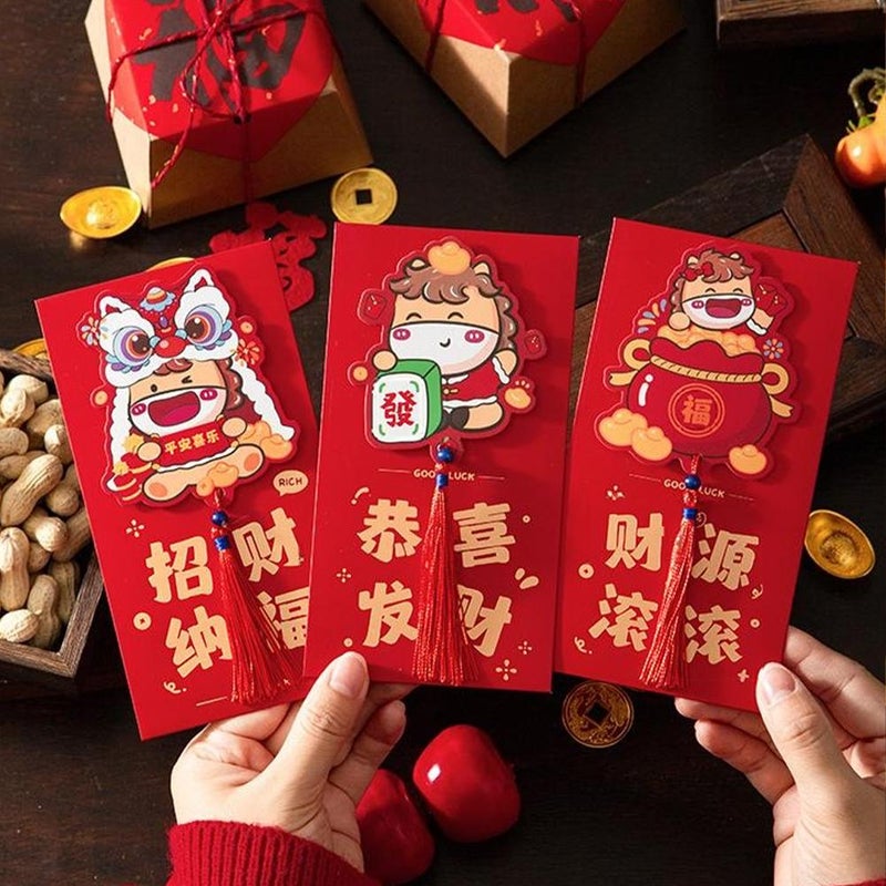 6 Pcs Chinese New Year Red Envelopes 2026 Bulk, Year Of The HorseYear Fengshui Lucky Money Pockets Cash Envelopes for Chinese Lunar NewYear 2026 & Spring Festival Party Decor - Image 4